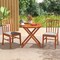 Space-Saving Solid Shorea Wood Foldable Patio Table with Umbrella Hole and Octagon Shape Seats Four People